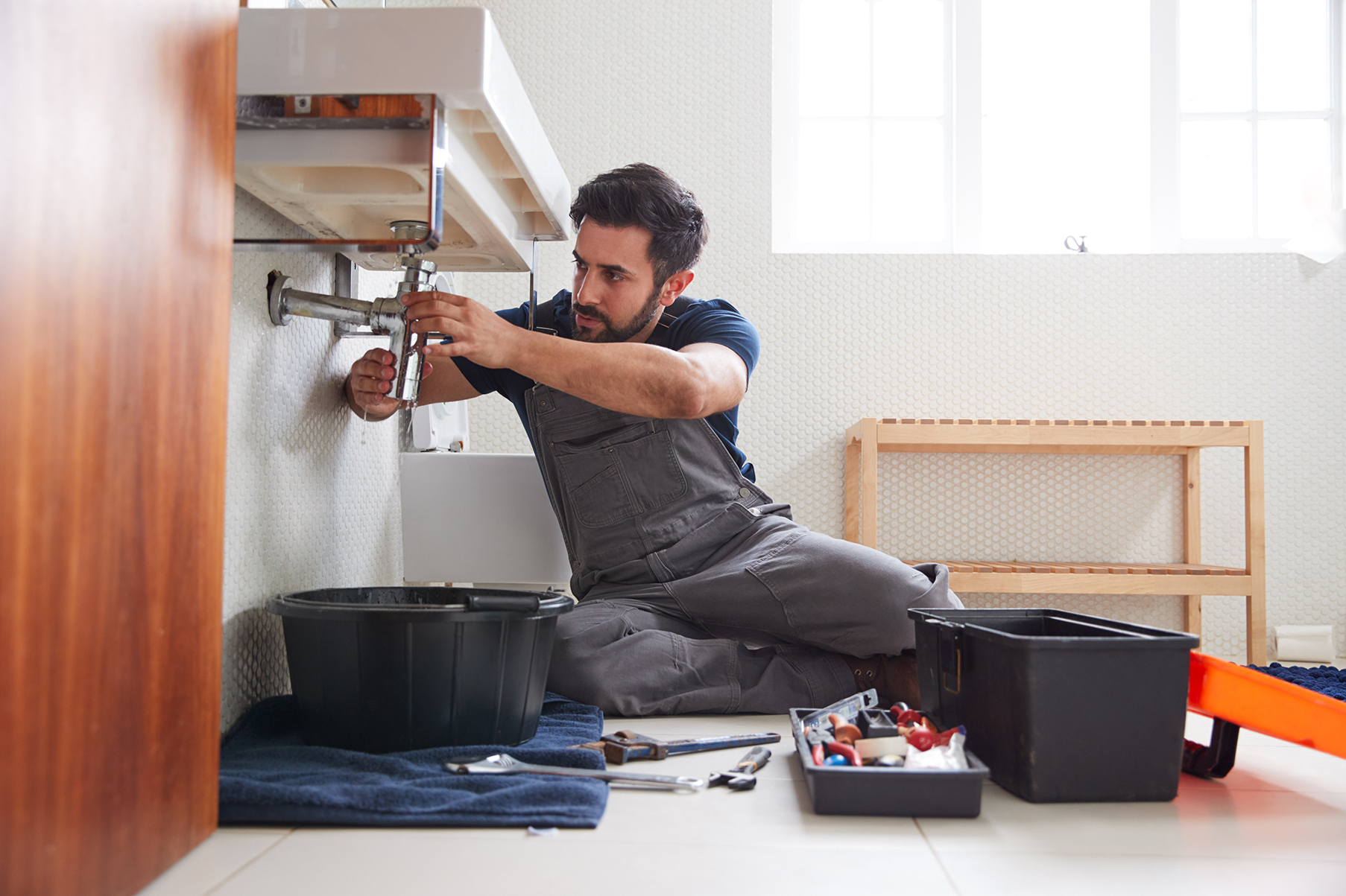 Plumber at work